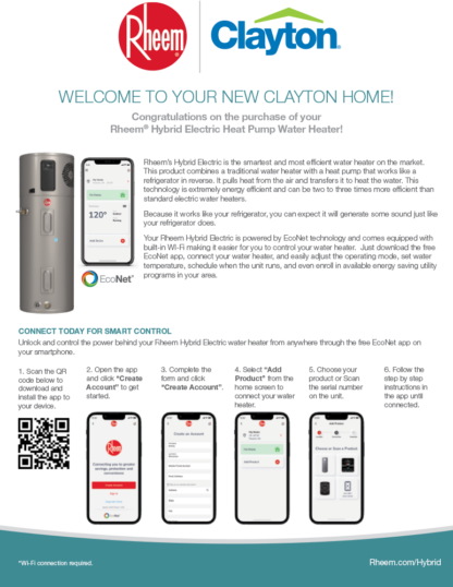 Rheem Clayton Homes HPWH Proof